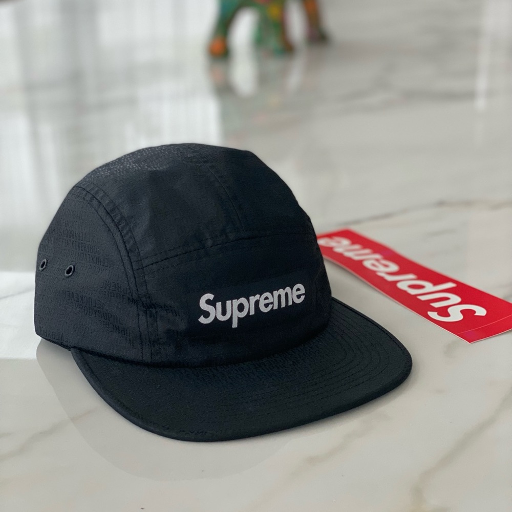Supreme 
Fuck Everybody Jacquard Camp Cap